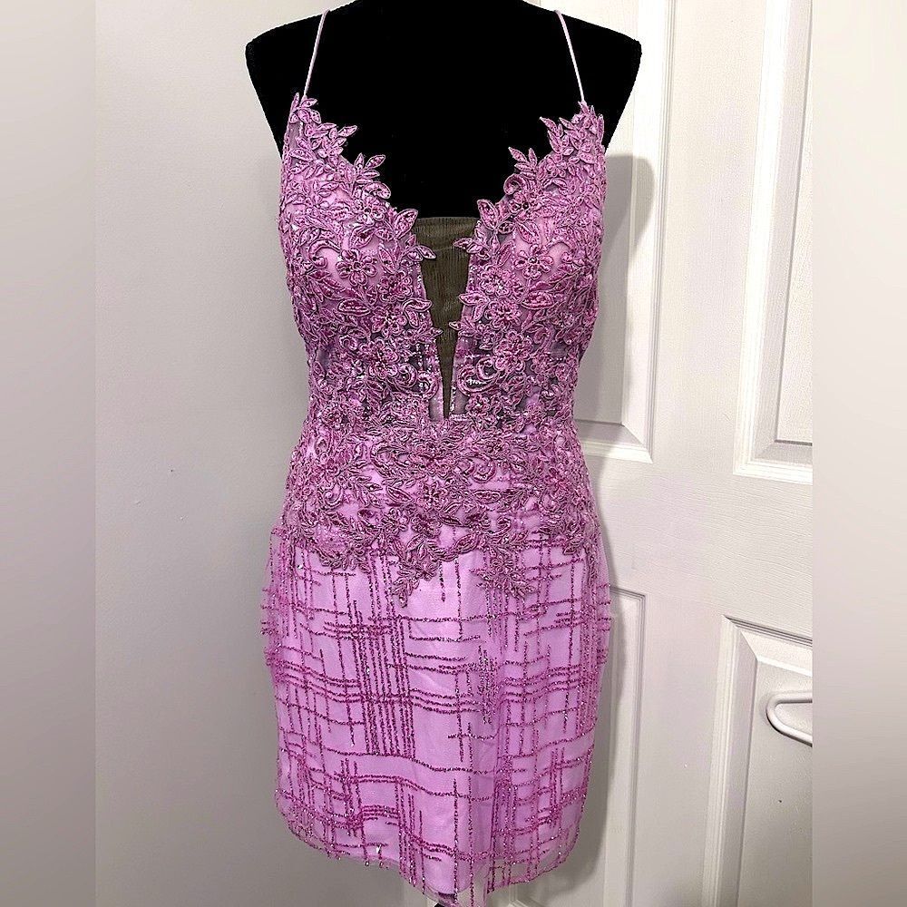 Elegant Lace Pink Prom / Honecoming Dress - Picture 1 of 14